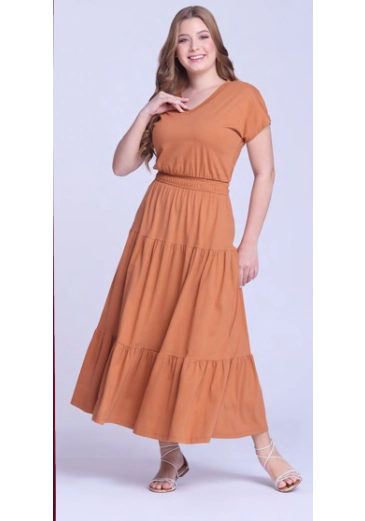 Vestido Flavia Em Malha Caramelo Hapuk Outono/Inverno 2026