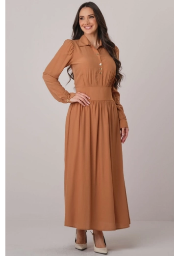 Vestido Angela Em Rayon Bege Tata Martello Outono/Inverno 2026