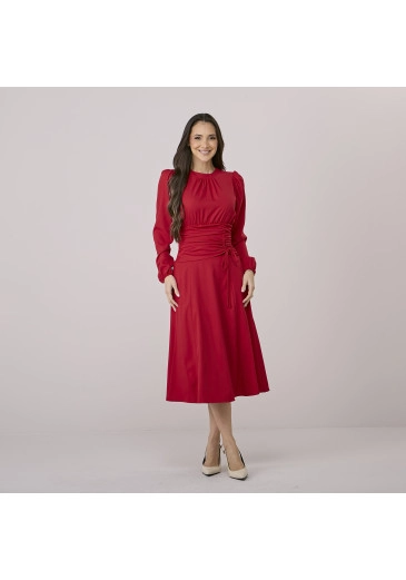 Vestido Lidia Em Crepe Vermelho  Tata Martello Outono/Inverno 2026
