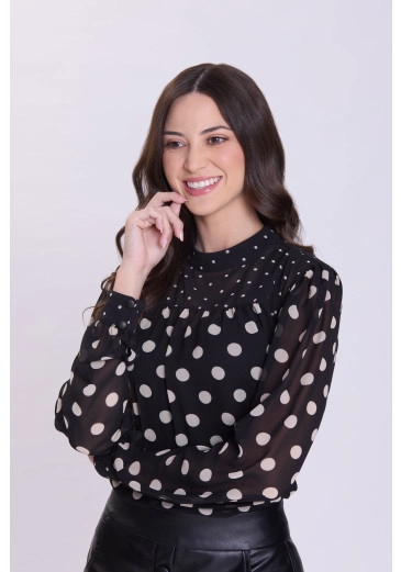 Blusa Felicia Em Crepe Preto Hapuk Outono/Inverno 2026