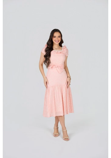 Vestido Poliana Em Bordado Caleb Laranja Tata Martello Primavera/Verão 2027