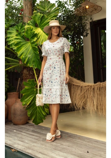 Vestido Maisa Em Sedinha Estampada Maria Amore Primavera/Verão 2025