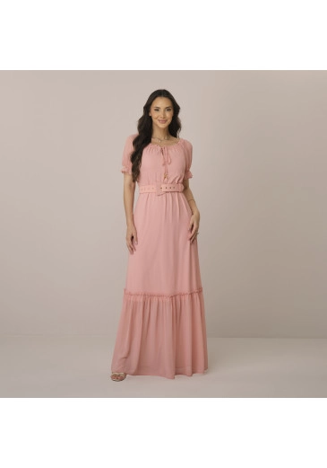 Vestido Katia Em Crepe Michelangelo Rosa Tatá Martello Primavera/Verão 2027