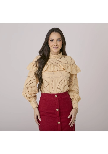 Blusa Keila Em Laise Amarela Tata Martello Outono/Inverno 2026