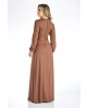 Vestido Longo com Fendas Marrom Via Tolentino