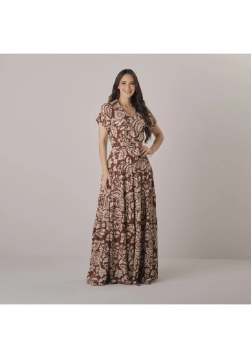 Vestido Josiane Em Crepe Cey Marrom Tata Martello Outono/Inverno 2026