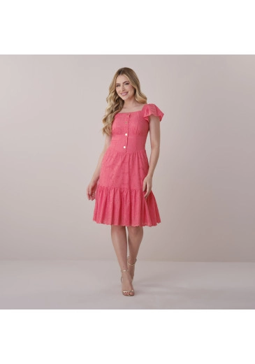 Vestido Ariela Em Laise Coral Tatá Martello Primavera/Verão 2026