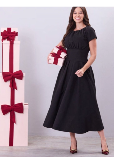 Vestido Andréia Em Tecido Plano Preto Hapuk Outono/Inverno 2026