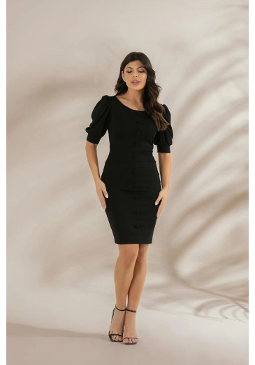 Vestido De Malha Classic Light Preto Hadaza Primavera/Verão 2024