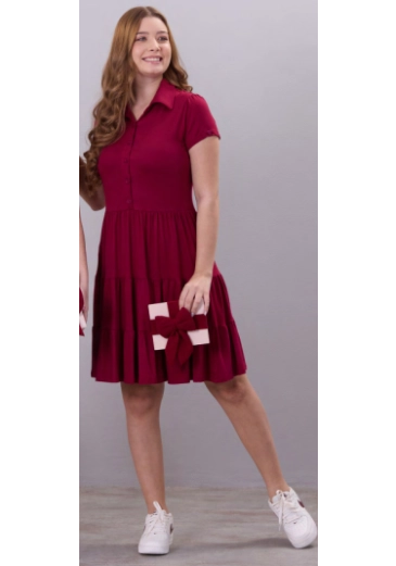 Vestido Ayla  Em Moletinho Bordo Hapuk  Outono/Inverno 2026
