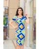 Vestido Estampa Geométrica Azul Boutique K
