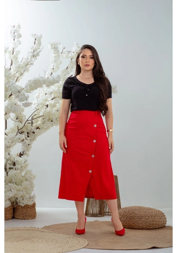 Blusa Confeccionada Em Viscolinho Preto Mulher Morena Outono/Inverno 2025