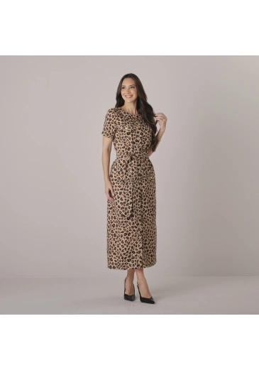Vestido Marta Em Animal Print Tata Martello Outono/Inverno 2026