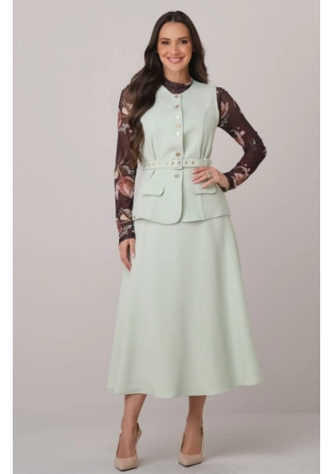 Conjunto Milena Em Alfaiataria Verde Tata Martello Outono/Inverno 2026