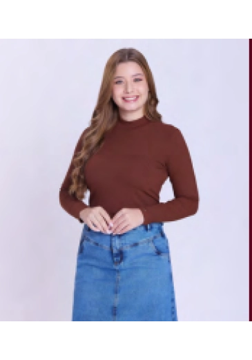 Blusa Sophia Em Malha Canelada Marrom Hapuk Outono/Inverno 2026