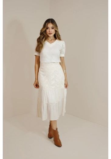 Saia Seraphina Em Viscose De Linho Nitido Outono/Inverno 2026