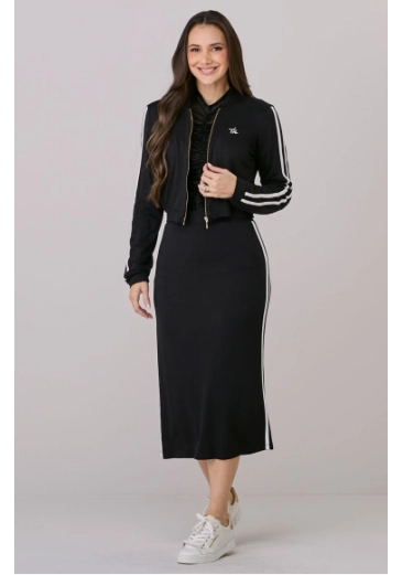 Conjunto Thailize Em Moletinho Preto Tata Martello Outono/Inverno 2026