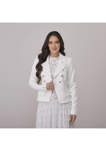 Casaco Karina Em Alfaiataria Branco Tata Martello Outono/Inverno 2026