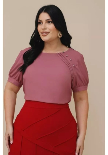 Blusa Maria Flor Em Crepe Cabernet Nitido Outono/Inverno 2026