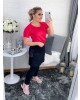 Conjunto Saia com Calça Rosa Moda Fitness