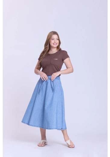 Saia Késsia Em Jeans Claro Hapuk Outono/Inverno 2026