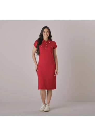 Vestido Keyla Em Moletinho Vermelho Tata Martello Outono/Inverno 2026