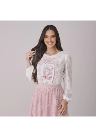 Blusa Eloa Em Crepe Gloss Tata Martello Outono/Inverno 2026