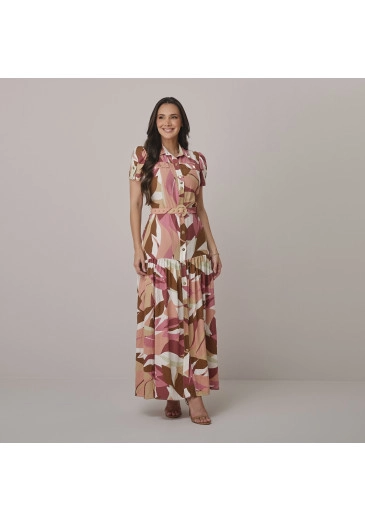 Vestido Fabiola Em Crepe Kalama Estampado Tata Martello  Outono/Inverno 2026