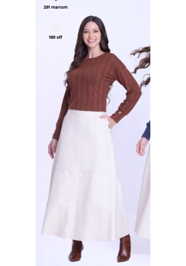 Saia Raquel Em Aspecto De Couro Off Hapuk Outono/Inverno 2026