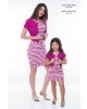 Vestido Hapuk Listrado com Bolero Roxo Mãe 59600