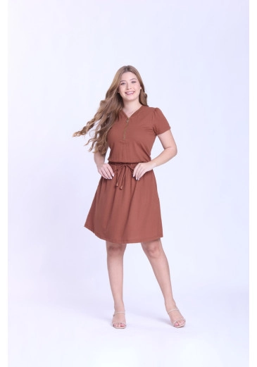 Vestido Debora Em Malha Maquinetada Marrom Hapuk Outono/Inverno 2026