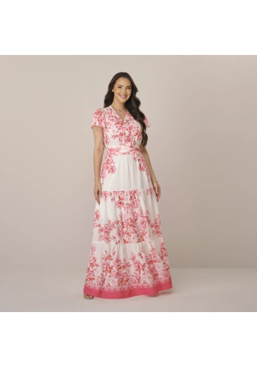 Vestido Tainara Em Crepe Gloss Vermelho Tatá Martello Primavera/Verão 2027