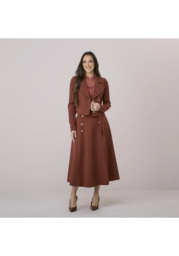 Conjunto Theodora Em Alfaiataria Marrom Tata Martello Outono/Inverno 2026