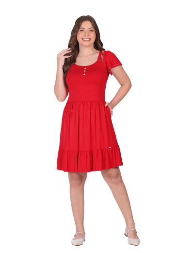 Vestido Paula Em Malha Vermelho Hapuk Primavera/Verão 2026
