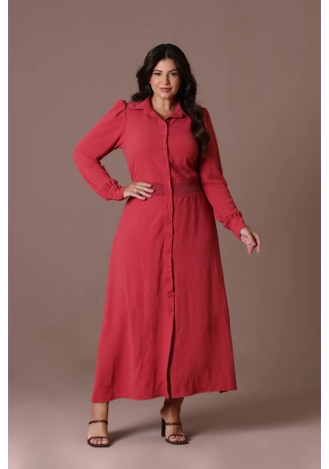 Chemise Longuete De Crepe Com Elastano Telha Hadaza Outono/Inverno 2024