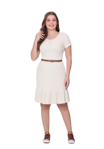 Vestido Selena Em Malha Bege Hapuk Outono/Inverno 2025