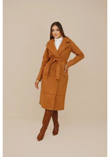 Trench Coats Felicia Em Lã Batida Telha Nitido  Outono/Inverno 2026 