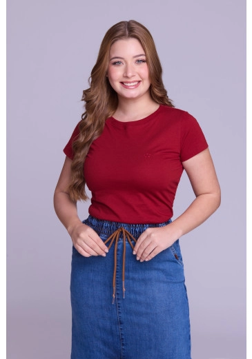 Blusa Xanthe Em Malha De Algodão Bordô Hapuk Primavera/Verão 2026