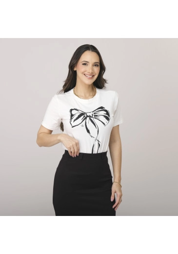 Blusa Agata Em Malha Conforto Laço Tata Martello Outono/Inverno 2026