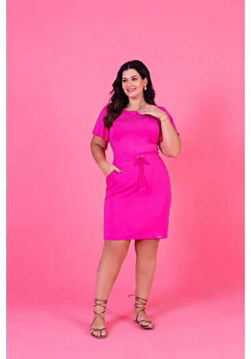 Conjunto Plus Size de Malha Lisa Com Aplicações Hadaza Primavera/Verão 2024