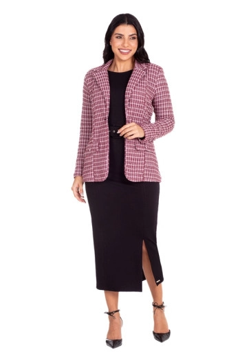 Blazer Geraldina Em Tweed Com Lurex Bordô Hapuk Outono/Inverno 2024