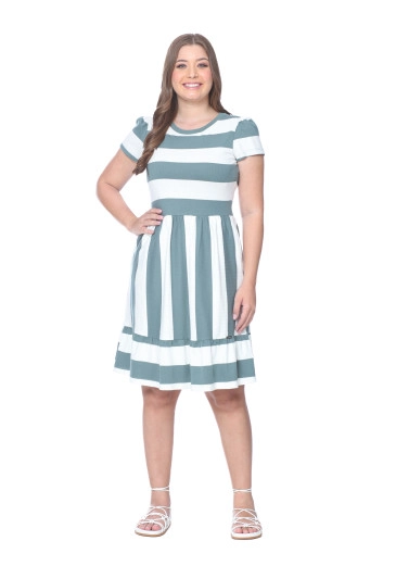 Vestido Elinai Verde Menta Em Malha Hapuk Alto/Verão 2025
