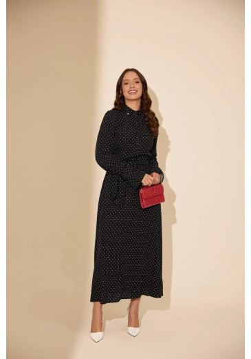 Vestido Melissa Em Viscose Preto Jany Pim Outono/Inverno 2026
