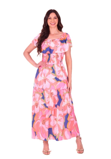 Vestido Heloisa Em Tecido Plano Estampado Rosa Hapuk Primavera/Verão 2027