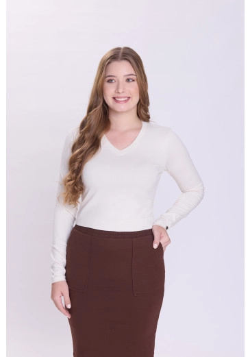Blusa Margarida Em Malha Bege Hapuk Outono/Inverno 2026