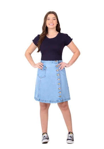 Blusa Suelen Em Malha Canelada Azul Marinho Hapuk Primavera/Verão 2026