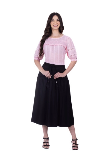 Blusa Nicole Em Tecido Plano Texturizado Rosa Hapuk Primavera/Verão 2026