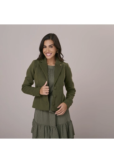 Blazer Eva Em Lã Batida Verde Tatá Martello Outono/Inverno 2025