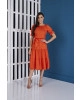Vestido Midi com Faixa Laranja Tatá Martello
