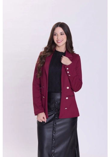 Blazer Emilia Em Malha Estruturada Bordo Hapuk Outono/Inverno 2026